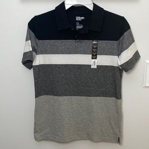 Urban Pipeline Short sleeve boys size L polo. Black/white/gray.